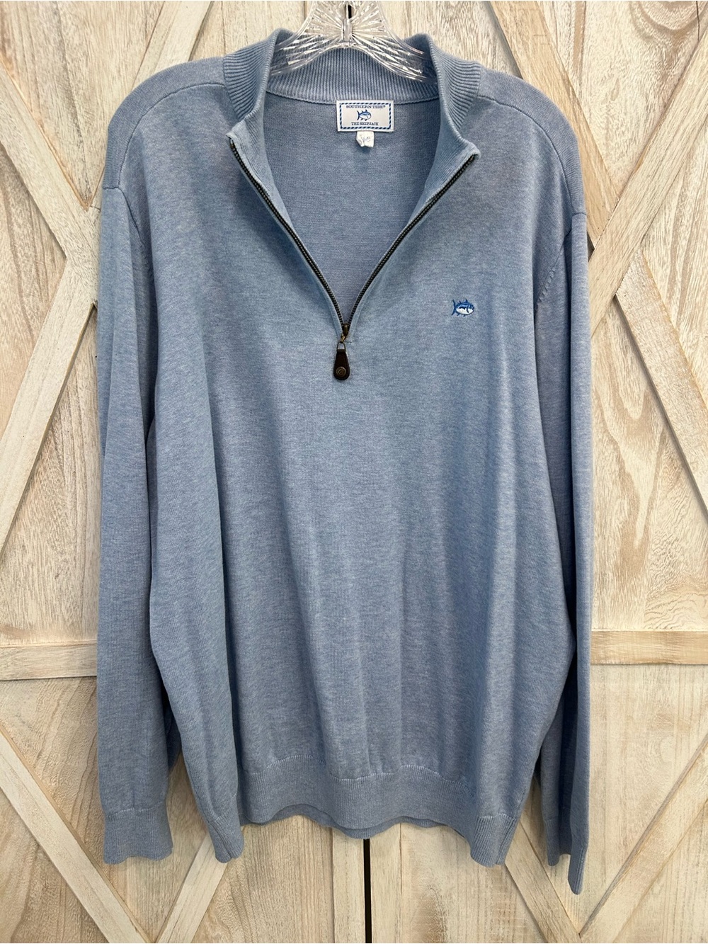 Vineyard Vines Men’s Dusty Blue Half-Zip Sweater